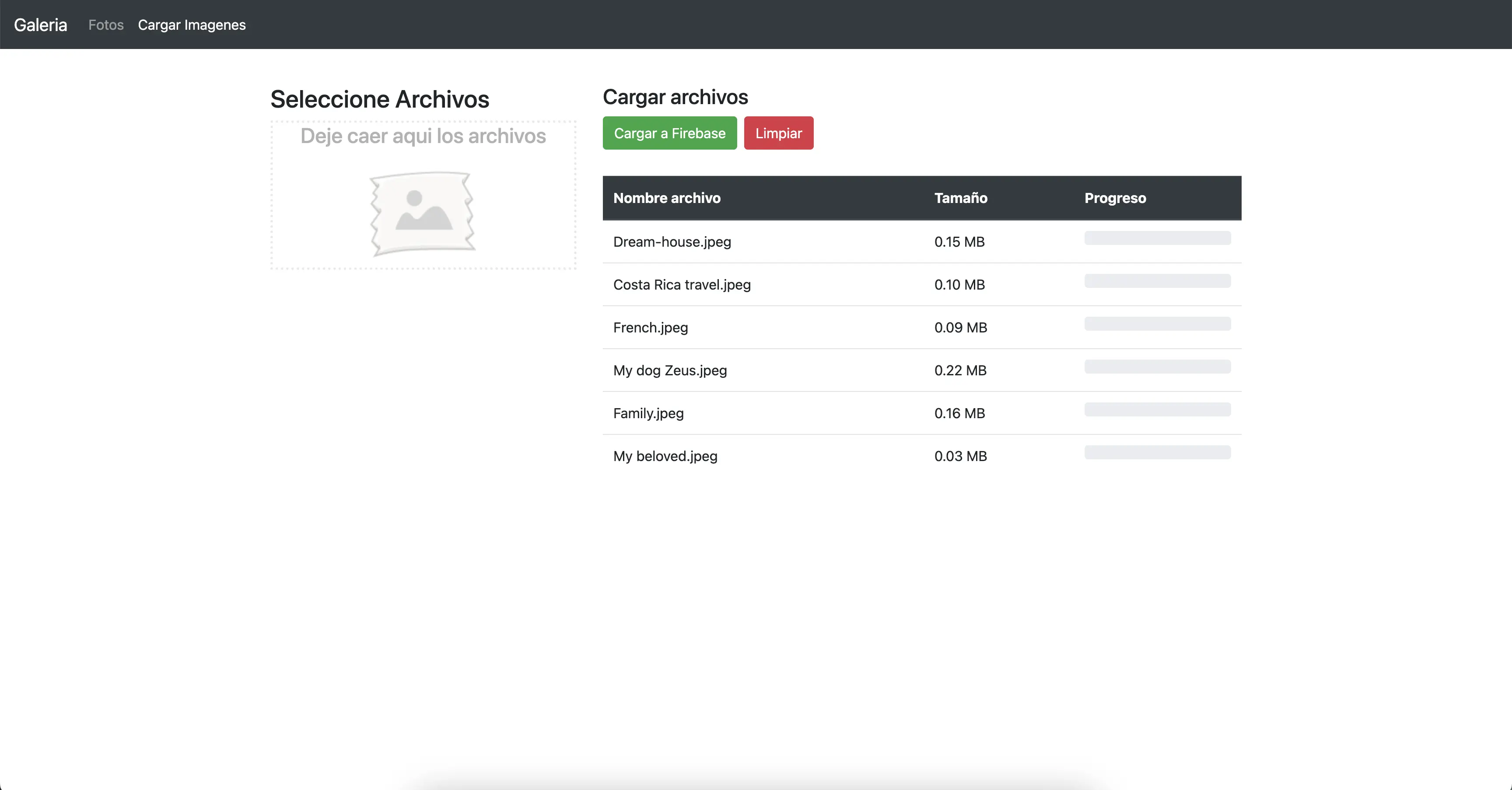 Screenshot of Gallery App project